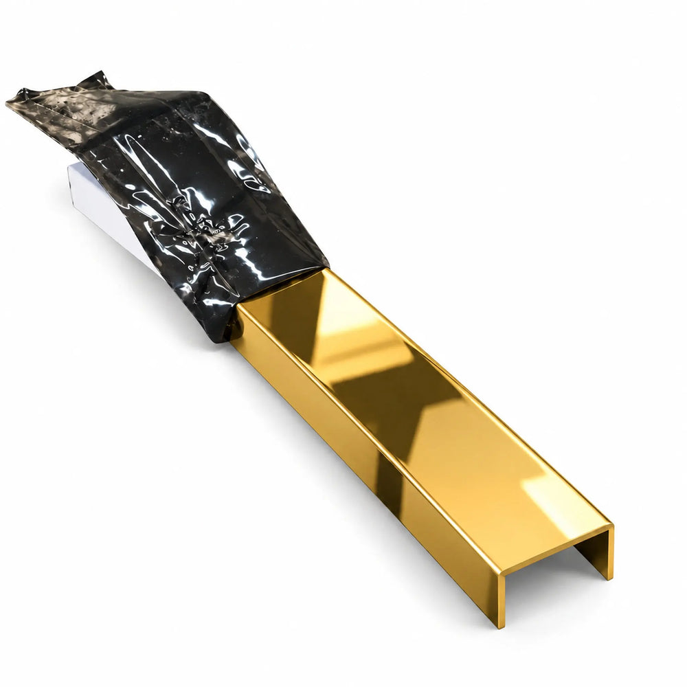 Profil U inox auriu lucios rectificat - LUSSOLINE