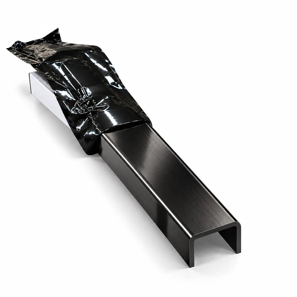 Profil U inox negru periat 15 mm - LUSSOLINE