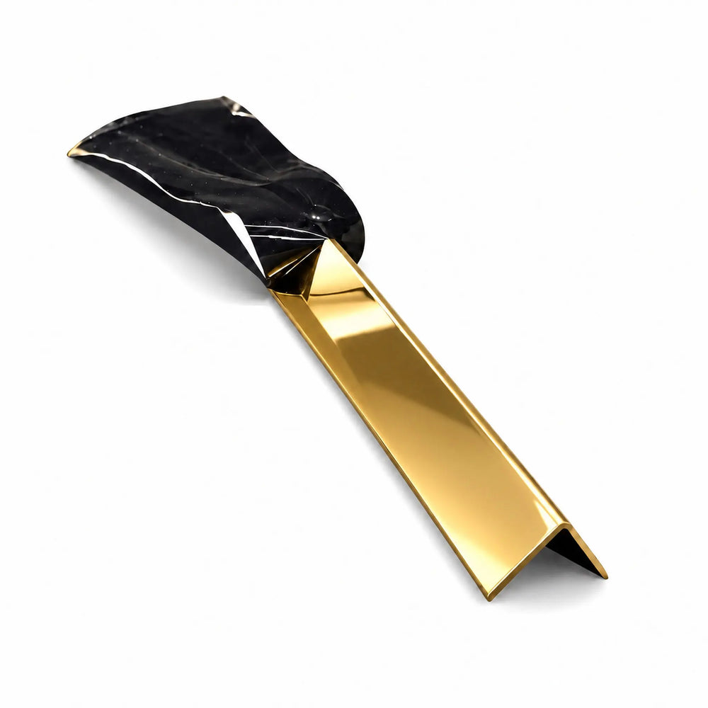 Profil colt inox auriu lucios laturi drepte - LUSSOLINE