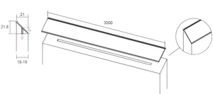 Profil mâner Viefe Steep, negru mat, 3000 mm - imagine 2