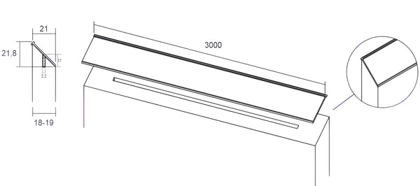 Profil mâner Viefe Steep, oțel inoxidabil, 3000 mm - imagine 5