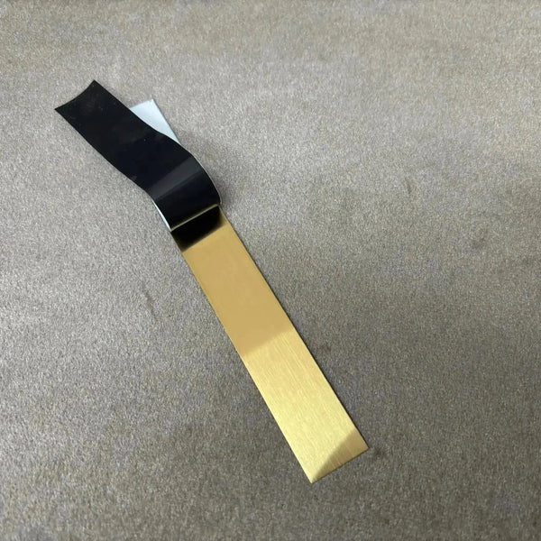 Profil platbanda inox auriu brush 10 x 0.6 x 2700mm Lussoline