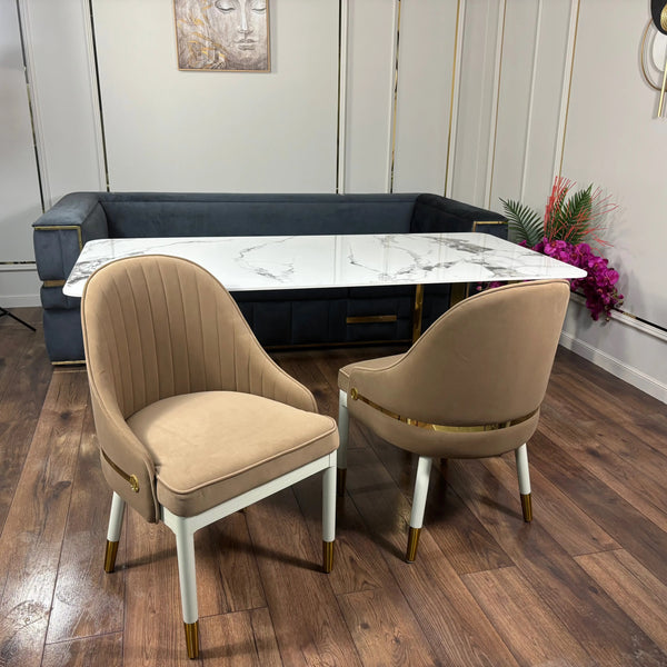 Scaun dining piele si inox Modena - C2328 lussoline