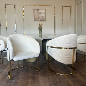 Scaun dining stofa, burete si inox Rivoli - C2329 lussoline