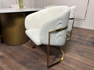 Scaun dining stofa, burete si inox Rivoli - C2329 lussoline