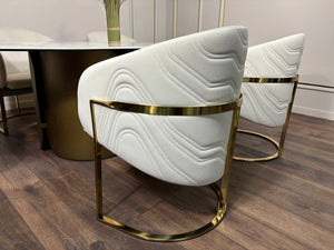 Scaun dining stofa, burete si inox Rivoli - C2329 lussoline