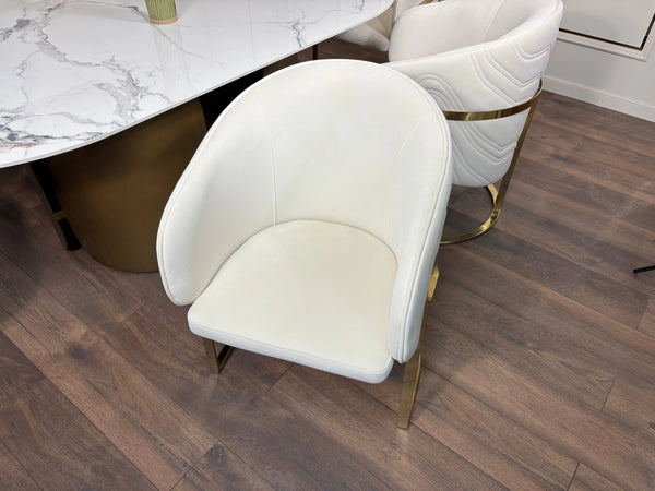 Scaun dining stofa, burete si inox Rivoli - C2329 lussoline