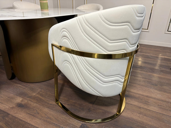 Scaun dining stofa, burete si inox Rivoli - C2329 lussoline