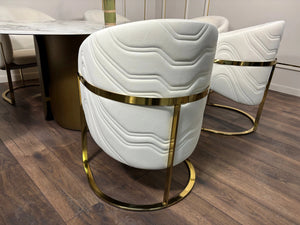 Scaun dining stofa, burete si inox Rivoli - C2329 lussoline