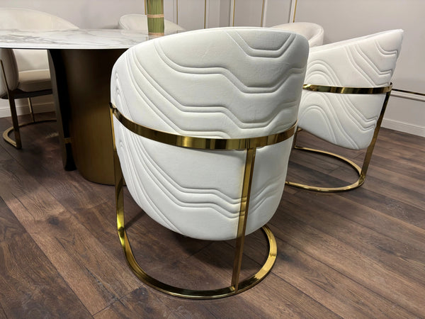 Scaun dining stofa, burete si inox Rivoli - C2329 lussoline