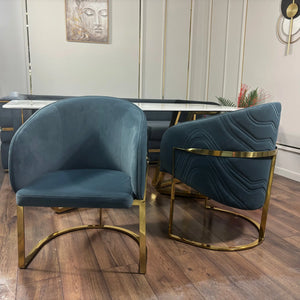 Scaun dining stofa, burete si inox Rivoli - C2329 lussoline