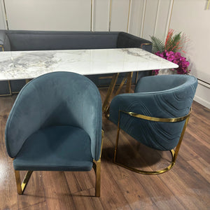 Scaun dining stofa, burete si inox Rivoli - C2329 lussoline