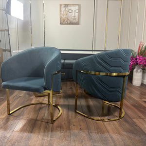 Scaun dining stofa, burete si inox Rivoli - C2329 lussoline