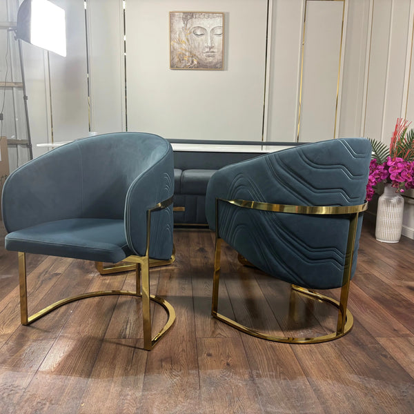 Scaun dining stofa, burete si inox Rivoli - C2329 lussoline