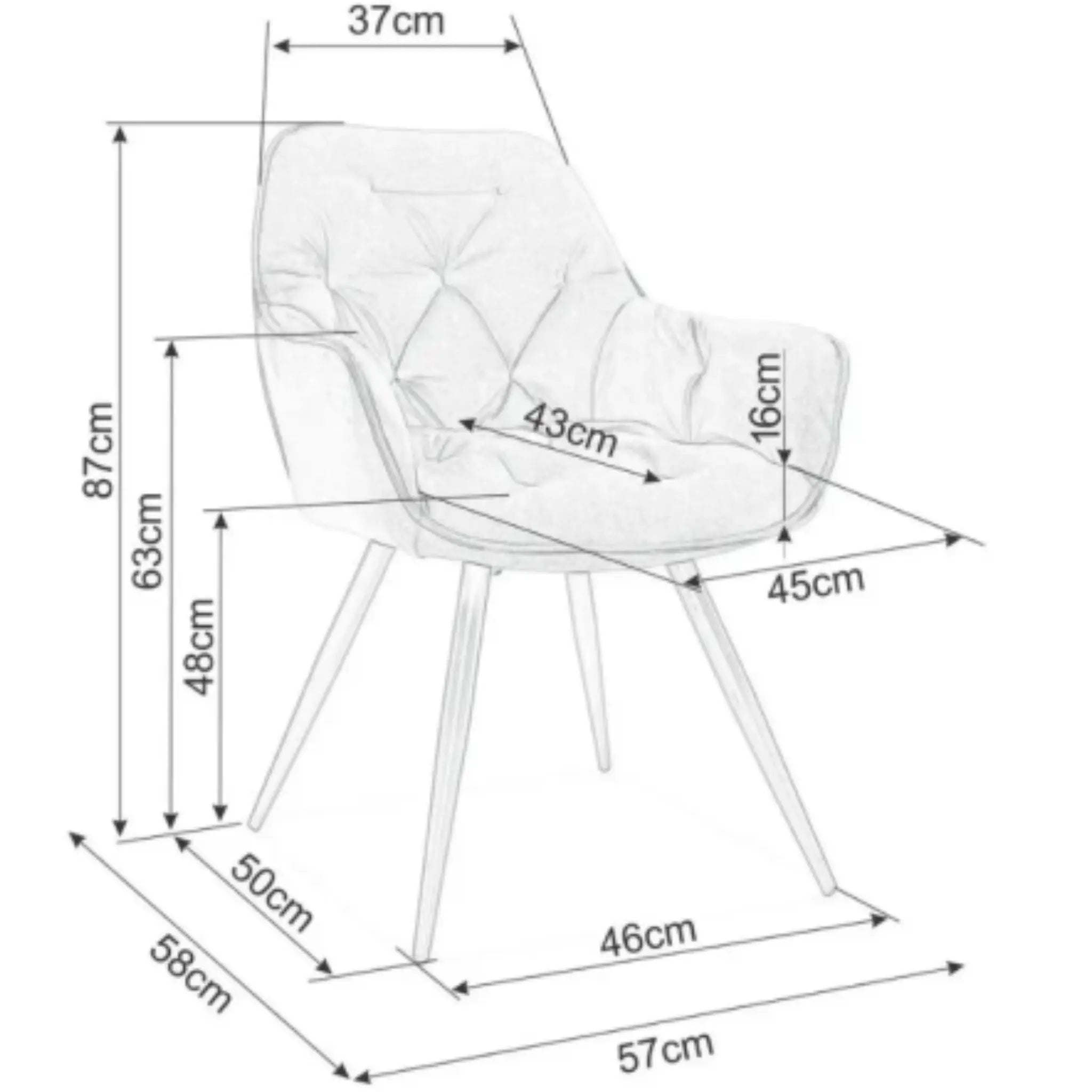 Scaun living tapitat Verona - Gri Lussoline