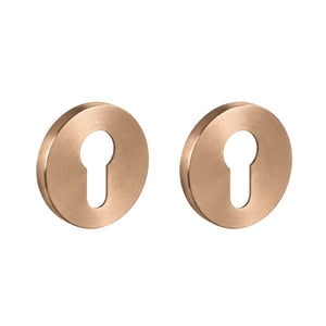 Set 2 rozete pentru ușă cu cilindru Viefe Brooklyn, alamă cava periată, Ø 55 mm