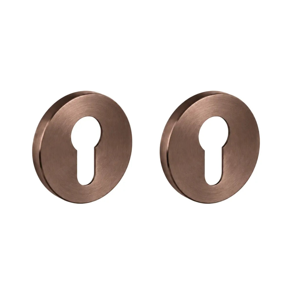 Set 2 rozete pentru ușă cu cilindru Viefe Brooklyn, bronz periat, Ø 55 mm