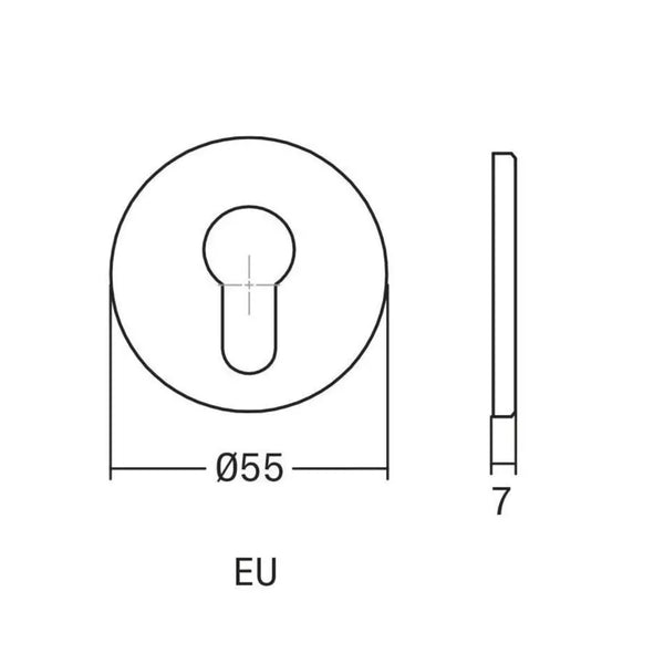 Set 2 rozete pentru ușă cu cilindru Viefe Brooklyn, negru titan, Ø 55 mm