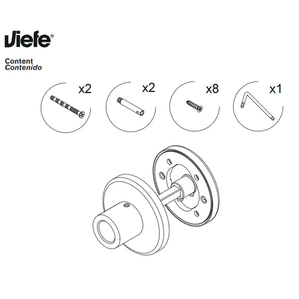 Set 2 rozete pentru ușă de baie Viefe Brooklyn, bronz periat, Ø 55 mm - imagine 2
