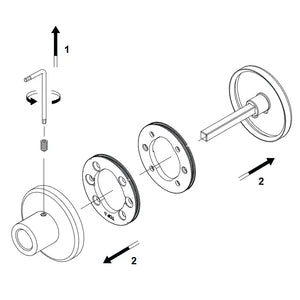 Set 2 rozete pentru ușă de baie Viefe Brooklyn, bronz periat, Ø 55 mm - imagine 3