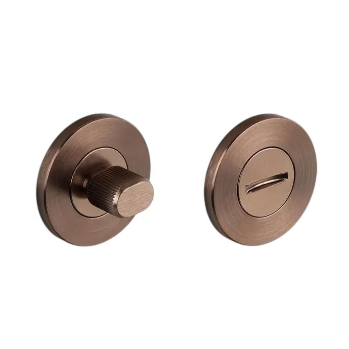 Set 2 rozete pentru ușă de baie Viefe Brooklyn, bronz periat, Ø 55 mm