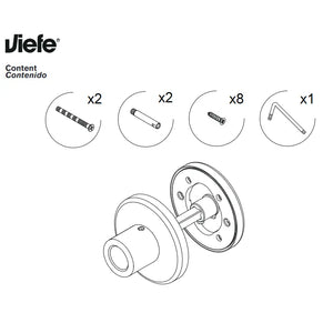 Set 2 rozete pentru ușă de baie Viefe Brooklyn, negru titan, Ø 55 mm - imagine 2