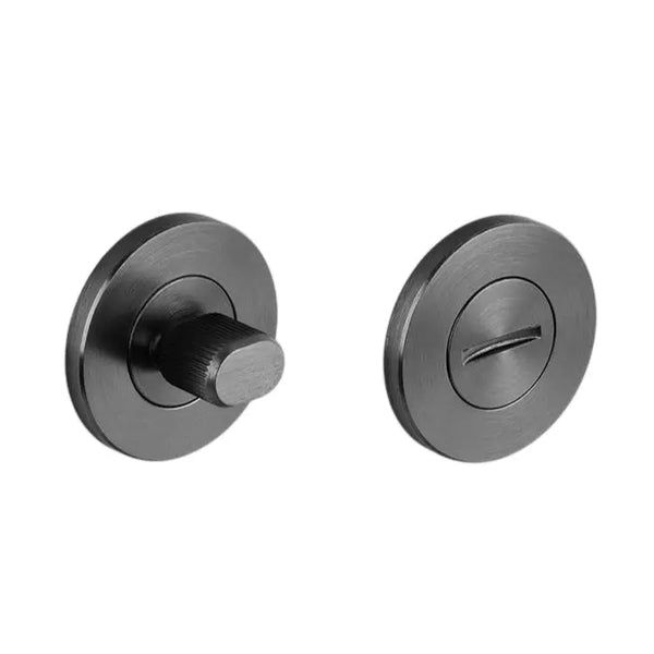 Set 2 rozete pentru ușă de baie Viefe Brooklyn, negru titan, Ø 55 mm