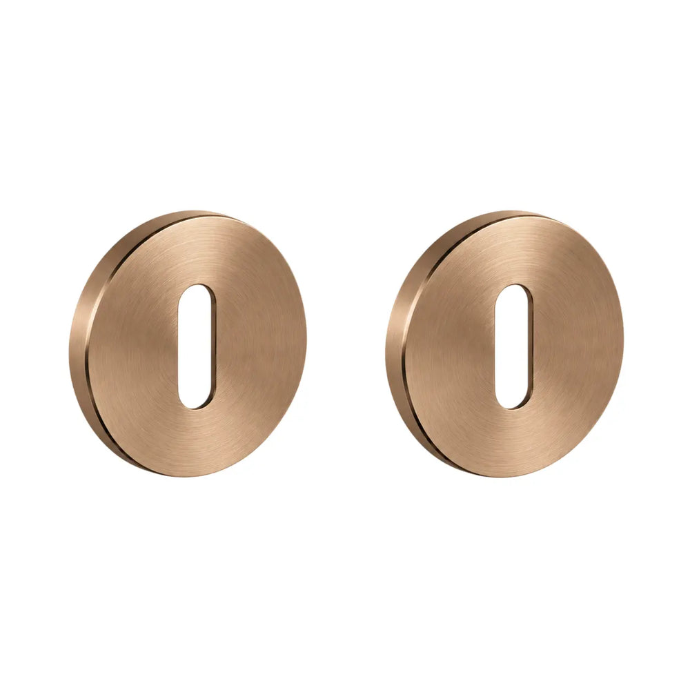 Set 2 rozete pentru ușă de cameră Viefe Brooklyn, alamă cava periată, Ø 55 mm