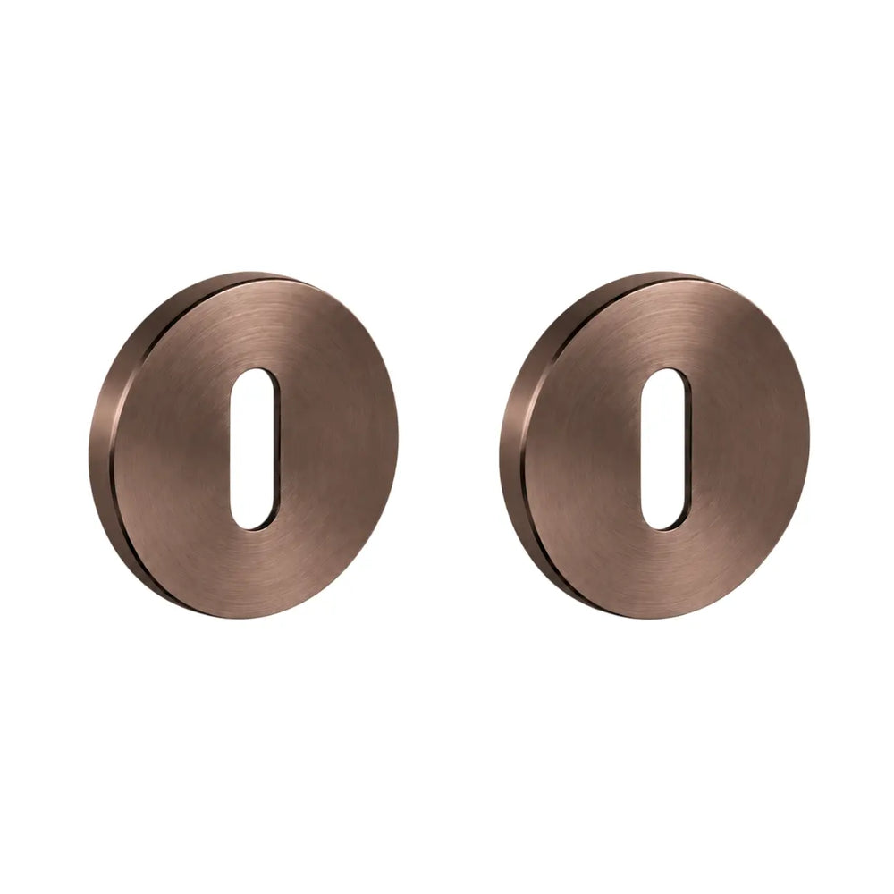 Set 2 rozete pentru ușă de cameră Viefe Brooklyn, bronz periat, Ø 55 mm