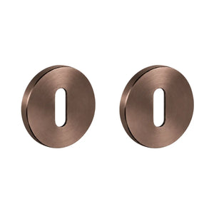 Set 2 rozete pentru ușă de cameră Viefe Brooklyn, bronz periat, Ø 55 mm