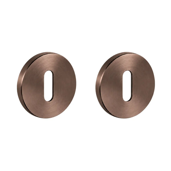 Set 2 rozete pentru ușă de cameră Viefe Brooklyn, bronz periat, Ø 55 mm