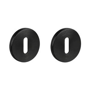 Set 2 rozete pentru ușă de cameră Viefe Brooklyn, negru periat, Ø 55 mm