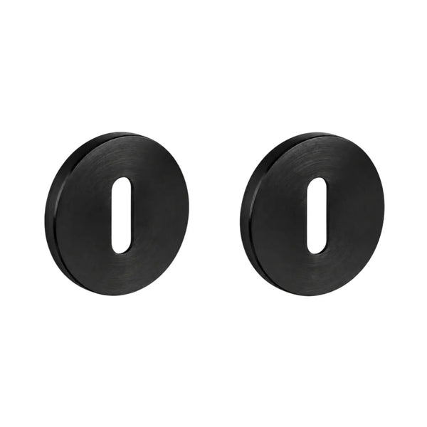 Set 2 rozete pentru ușă de cameră Viefe Brooklyn, negru periat, Ø 55 mm