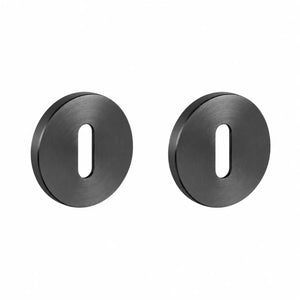 Set 2 rozete pentru ușă de cameră Viefe Brooklyn, negru titan, Ø 55 mm