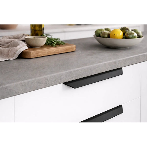 Set 50 de mânere mobilier Viefe Vann, negru mat, 200 mm (interax 128 mm)