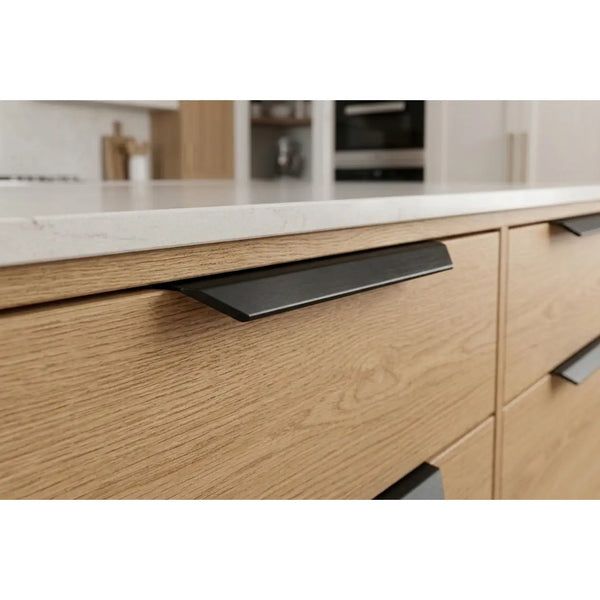 Set 50 de mânere mobilier Viefe Vann, negru mat, 200 mm (interax 128 mm) - imagine 2