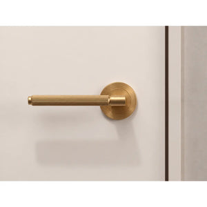 Set mâner ușă interior Viefe Brooklyn, alamă cava periată, 149 mm - imagine 2
