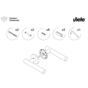 Set mâner ușă interior Viefe Brooklyn, nichel lucios, 149 mm - imagine 5