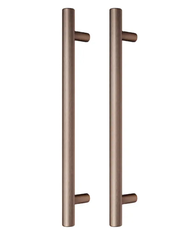 Set mânere spațiale duble Viefe Boto Big, bronz periat, 418 mm (interax 320 mm)