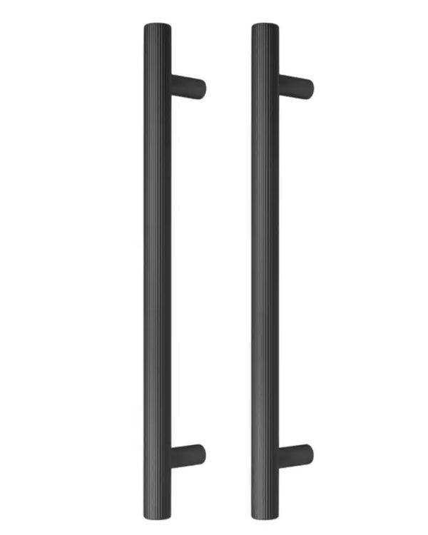 Set mânere spațiale duble Viefe Boto Big, negru periat, 418 mm (interax 320 mm)