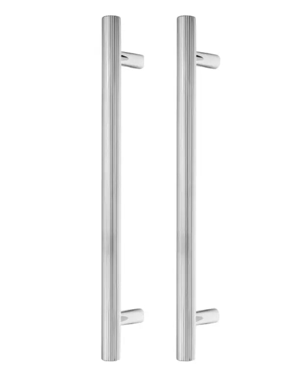 Set mânere spațiale duble Viefe Boto Big, nichel lucios, 418 mm (interax 320 mm)