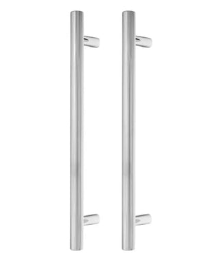 Set mânere spațiale duble Viefe Boto Big, nichel lucios, 418 mm (interax 320 mm)