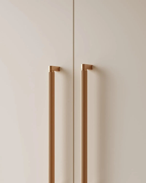 Set mânere spațiale duble Viefe Brooklyn Big, alamă cava periată, 1074 mm (interax 1056 mm) - imagine 4