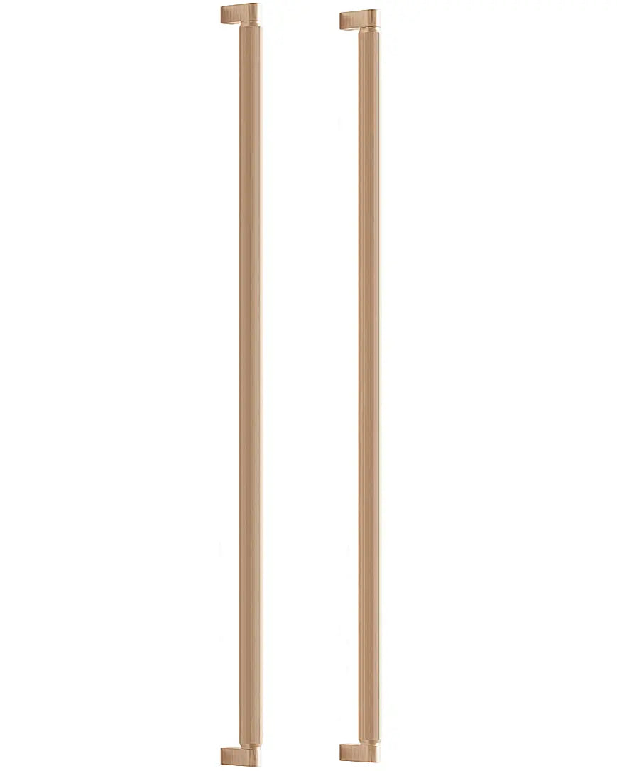 Set mânere spațiale duble Viefe Brooklyn Big, alamă cava periată, 1074 mm (interax 1056 mm)