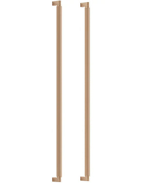 Set mânere spațiale duble Viefe Brooklyn Big, alamă cava periată, 1074 mm (interax 1056 mm)