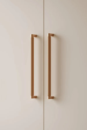 Set mânere spațiale duble Viefe Brooklyn Big, alamă cava periată, 466 mm (interax 448 mm) - imagine 4