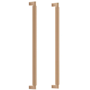 Set mânere spațiale duble Viefe Brooklyn Big, alamă cava periată, 466 mm (interax 448 mm)