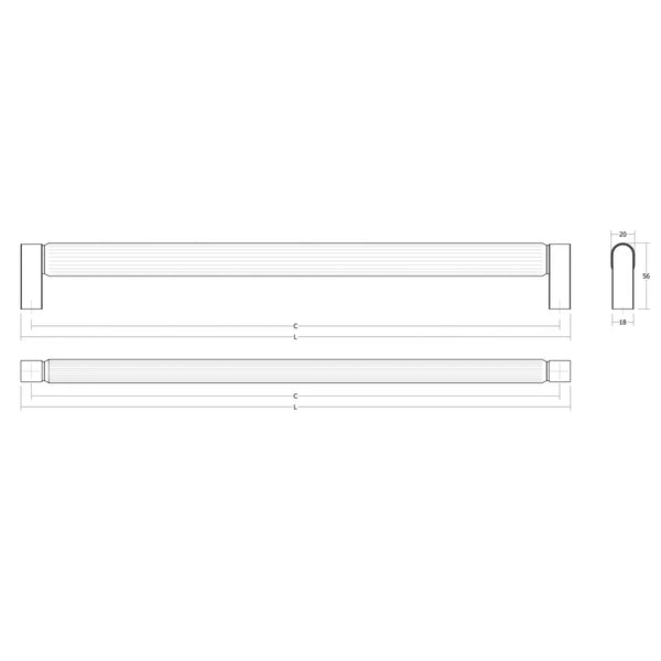 Set mânere spațiale duble Viefe Brooklyn Big, bronz periat, 1074 mm (interax 1056 mm) - imagine 5