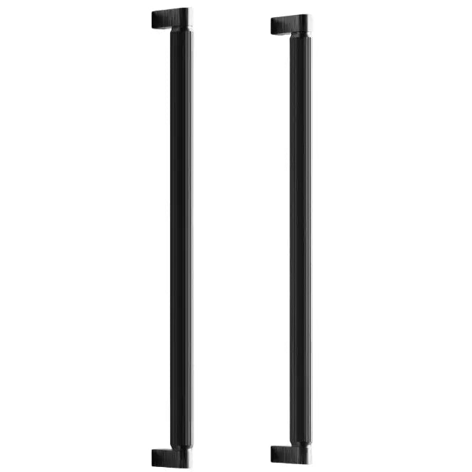 Set mânere spațiale duble Viefe Brooklyn Big, negru periat, 466 mm (interax 448 mm)