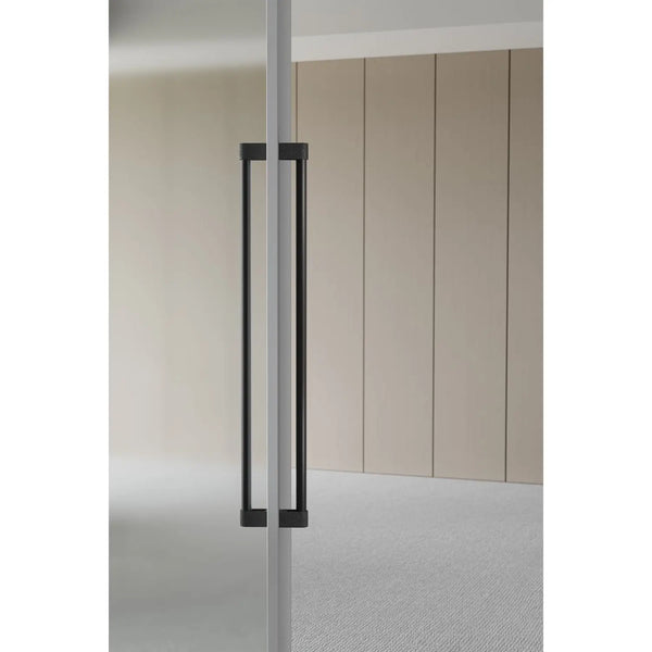 Set mânere spațiale duble Viefe Casey Big, negru lava texturat și negru mat, 768 mm (interax 736 mm) - imagine 3